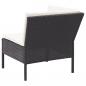 Preview: 6-tlg. Garten-Lounge-Set mit Auflagen Poly Rattan Schwarz