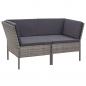 Preview: 6-tlg. Garten-Lounge-Set mit Auflagen Poly Rattan Grau