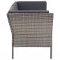 Preview: 6-tlg. Garten-Lounge-Set mit Auflagen Poly Rattan Grau