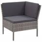 Preview: 6-tlg. Garten-Lounge-Set mit Auflagen Poly Rattan Grau