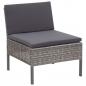 Preview: 6-tlg. Garten-Lounge-Set mit Auflagen Poly Rattan Grau