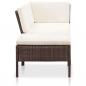 Preview: 8-tlg. Garten-Lounge-Set mit Auflagen Poly Rattan Braun