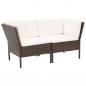 Preview: 8-tlg. Garten-Lounge-Set mit Auflagen Poly Rattan Braun