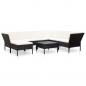 Preview: ARDEBO.de - 8-tlg. Garten-Lounge-Set mit Auflagen Poly Rattan Schwarz