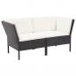 Preview: 8-tlg. Garten-Lounge-Set mit Auflagen Poly Rattan Schwarz