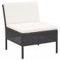 Preview: 8-tlg. Garten-Lounge-Set mit Auflagen Poly Rattan Schwarz