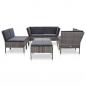 Preview: 8-tlg. Garten-Lounge-Set mit Auflagen Poly Rattan Grau