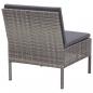 Preview: 8-tlg. Garten-Lounge-Set mit Auflagen Poly Rattan Grau