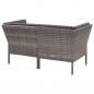 Preview: 8-tlg. Garten-Lounge-Set mit Auflagen Poly Rattan Grau