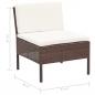 Preview: 3-tlg. Garten-Lounge-Set mit Auflagen Poly Rattan Braun