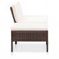 Preview: 3-tlg. Garten-Lounge-Set mit Auflagen Poly Rattan Braun