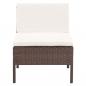 Preview: 3-tlg. Garten-Lounge-Set mit Auflagen Poly Rattan Braun