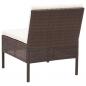 Preview: 3-tlg. Garten-Lounge-Set mit Auflagen Poly Rattan Braun