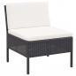 Preview: 3-tlg. Garten-Lounge-Set mit Auflagen Poly Rattan Schwarz