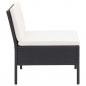 Preview: 3-tlg. Garten-Lounge-Set mit Auflagen Poly Rattan Schwarz