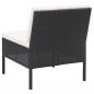 Preview: 3-tlg. Garten-Lounge-Set mit Auflagen Poly Rattan Schwarz