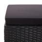 Preview: 3-tlg. Garten-Lounge-Set mit Auflagen Poly Rattan Schwarz