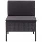 Preview: 3-tlg. Garten-Lounge-Set mit Auflagen Poly Rattan Schwarz