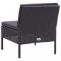 Preview: 3-tlg. Garten-Lounge-Set mit Auflagen Poly Rattan Schwarz