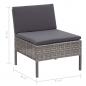 Preview: 3-tlg. Garten-Lounge-Set mit Auflagen Poly Rattan Grau