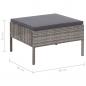 Preview: 3-tlg. Garten-Lounge-Set mit Auflagen Poly Rattan Grau