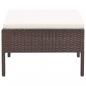 Preview: 3-tlg. Garten-Lounge-Set mit Auflagen Poly Rattan Braun