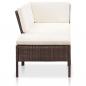 Preview: 3-tlg. Garten-Lounge-Set mit Auflagen Poly Rattan Braun