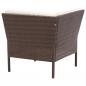 Preview: 3-tlg. Garten-Lounge-Set mit Auflagen Poly Rattan Braun