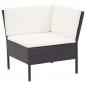 Preview: 3-tlg. Garten-Lounge-Set mit Auflagen Poly Rattan Schwarz