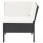 Preview: 3-tlg. Garten-Lounge-Set mit Auflagen Poly Rattan Schwarz