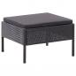 Preview: 3-tlg. Garten-Lounge-Set mit Auflagen Poly Rattan Schwarz