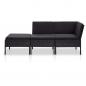 Preview: 3-tlg. Garten-Lounge-Set mit Auflagen Poly Rattan Schwarz