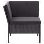 Preview: 3-tlg. Garten-Lounge-Set mit Auflagen Poly Rattan Schwarz