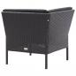 Preview: 3-tlg. Garten-Lounge-Set mit Auflagen Poly Rattan Schwarz