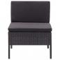 Preview: 3-tlg. Garten-Lounge-Set mit Auflagen Poly Rattan Schwarz