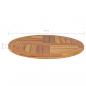 Preview: Tischplatte Massivholz Teak Rund 2,5 cm 70 cm