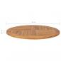 Preview: Tischplatte Massivholz Teak Rund 2,5 cm 80 cm