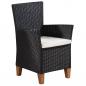 Preview: 5-tlg. Garten-Essgruppe Poly Rattan Schwarz und Braun