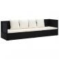 Preview: Garten-Sofabett mit Kissen Poly Rattan Schwarz