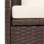 Preview: Garten-Sofabett mit Kissen Poly Rattan Braun