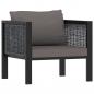 Preview: ARDEBO.de - Sofa-Element mit Kissen Poly Rattan Anthrazit