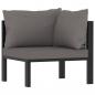 Preview: ARDEBO.de - Sofa-Eckelement mit Linker Armlehne Poly Rattan Anthrazit 