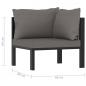 Preview: Sofa-Eckelement mit Linker Armlehne Poly Rattan Anthrazit 