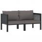 Preview: ARDEBO.de - 2-Sitzer-Sofa mit Auflage Anthrazit Poly Rattan 