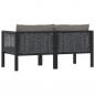 Preview: 2-Sitzer-Sofa mit Auflage Anthrazit Poly Rattan 