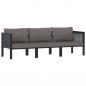 Preview: ARDEBO.de - 3-Sitzer-Sofa mit Auflage Anthrazit Poly Rattan 