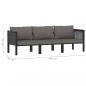 Preview: 3-Sitzer-Sofa mit Auflage Anthrazit Poly Rattan 