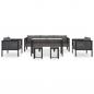 Preview: ARDEBO.de - 8-tlg. Garten-Lounge-Set mit Auflagen Poly Rattan Anthrazit