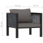 Preview: 5-tlg. Garten-Lounge-Set mit Auflagen Poly Rattan Anthrazit