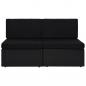 Preview: Modulares 2-Sitzer-Sofa Poly Rattan Schwarz